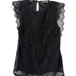 Cable & Gauge Black Lace Top High Neck Lined Sleeveless Size Medium Classy Photo 0