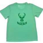 Nba Milwaukee Bucks Women's Short Sleeve Vintage Logo Tonal T-Shirt in Green, L Photo 0