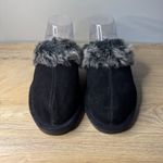 Sporto  Jasmine 2 Black Suede Faux Fur Lined Slippers Women M Indoor Outdoor Cozy Photo 2