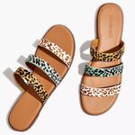 Madewell | Ilana Animal Print Strappy Calf Hair Leather Slide Sandals Photo 0