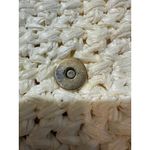 Rodo Raffia Crochet Clutch Handbag Gold Chain Tassel Ivory Evening Bag White Photo 7