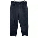 Whistles Black Dark Wash Wide‎ Leg Frayed Hem Jeans Size 32 Photo 1