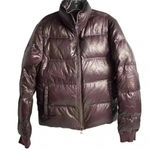 Theory Women's Purple Faux Leather Puffer Jacket Size S Winter Casual Photo 5