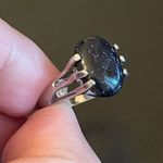Navy blue sandstone S925 silver ring size 7 Photo 5