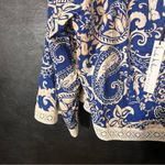 Nicole Miller  Blue Floral Top Size‎ Medium Photo 3