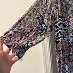 Fig and Flower Women’s Navy and Multicolor Patchwork Shirt Size 2X Blue Photo 2