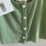 NWT Dippin' Daisy's Ribbed Shell Button Crop Top Summer Festival Boho Large Green Photo 3