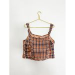 Anthropologie  Verb By Pallavi Singhee Ruffled Plaid Top Size XL Smocked Bohemian Photo 10
