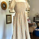 J.Crew peach Puff Sleeve Cotton Midi Dress Photo 0