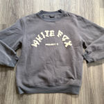 White Fox Boutique  Gray Crew Neck Sweater with bubble letters Photo 0