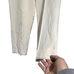 Emanuel Women's Regular Fit Straight Leg Trouser Linen Pants White Size 14 Photo 3