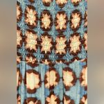 Loft  Sunwashed Floral Smocked Back Dress Blue Brown Peach Ladies Size 6 Photo 6