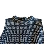 Theory Sleeveless Shift Dress Mock Neck Navy Print Wool Blend Size 4 Women's Photo 2