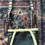 Stella McCartney Leather Black Cream Faux Fur Trim Shoulder Bag Open Purse Photo 0