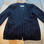 Dana Buchman Wool Blazer size 16 or L/XL GUC Y2K style. dry cleaned. #vintage #Blazer #office #businesscasual #pinstripe Size L Photo 0