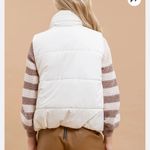 Blu Pepper  Asymmetrical Zip Women’s Puffer Vest Jacket Size Large Cream White Photo 3