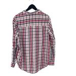 Aerie  Womens Plaid Button Down Shirt Long Sleeve Pocket Red‎ Blue Size Medium Photo 2