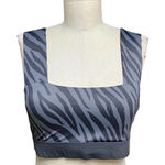 Allfenix Bandeau Sports Bra Tiger Animal Print Stretch Gray Black Size Medium Photo 0