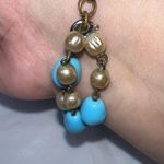 Vintage Sleeping Beauty Turquoise and Cultured Pearl Bracelet Blue Photo 2