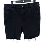 Madewell Roadtripper Biker Shorts Black Denim Raw Hem Size 32 Photo 0
