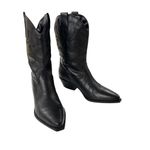 Steve Madden  Western Black Leather Cowboy Boots Coastal Cowgirl Size 8 Photo 2