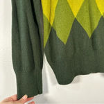 Merona  Y2K Knit Wool Blend Green Patterned Crew Neck Sweater Size Medium M Photo 6