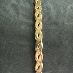 Women’s vintage dainty gold tone‎ flat braided bangle bracelet one size Photo 3