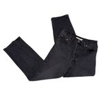 Levi Strauss Ribcage Straight Ankle Jeans Black Button Fly Women's Size 28 Photo 3