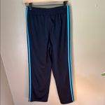 Adidas  Women's Black Joggers with Blue Stripes and Green Logo Photo 2