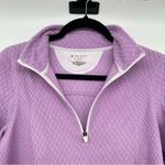 Tek Gear Quilted Fleece 1/4 Zip Pullover Women M Purple Thumbholes Turtleneck Photo 4