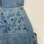 Christopher & Banks Christopher Banks Overalls Large Denim Cottage Core Embroider Bib Floral Prairie Photo 6