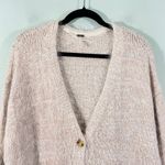 Free People  Creme Brulee Eyelash Knit Butterfly Nevermind Cardigan Size L Photo 1