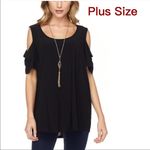 Cold Shoulder Blouse with Necklace Size 1X Photo 1