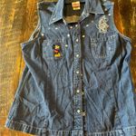 Disney  STORE Mickey Minnie Mouse Denim Blouse Top Photo 0