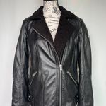 Mauritius Gila lamb leather faux sherpa lined motorcycle jacket size US 6 small Photo 7