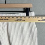 Vince  Women’s Ivory White Ribbed Cropped Wide Leg Pants Size Large Photo 6