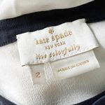 Kate Spade Silk Chiffon Tuxedo Pleated Bow Tie Front Button Blouse Shirt Top 2 Photo 1