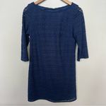 Jessica Howard  Lace Overlay 3/4 Sleeve Elegant Navy Lace Sheath Dress Size 8 Photo 1