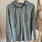 H&M Oversized Quilted Sleeve Sweatshirt in Sage Green Photo 0