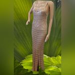 Venus  Loose Gold Knitting Lined Maxi Vacation Dress -Beach cruise Size M crochet Photo 1