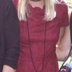 Maroon Suede Romper Red Size M Photo 3