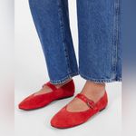 Madewell The Remy Mary Jane Flat in Bandana Red, size 8 1/2 Photo 1
