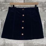 Forever 21 Button Front Corduroy Dark Blue Skirt Ladies MEDIUM Photo 0