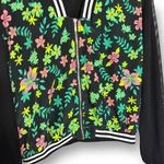 Bongo NWOT ‎ VTG Y2K Floral Black White Bomber Varsity Jacket Women's Size Large Photo 2