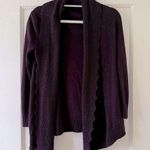 Banana Republic Women's Purple Scallop Trim Wool Blend Open Front Cardigan XXSP Photo 0