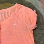 Hollister Y2K Style Orange Peach Short Sleeve Henley T Shirt Burnout Material S Photo 1