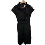 Julian Taylor Vintage New York Black Ruffle Collar Jeweled Button Dress Size 12 Photo 3