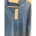 Soft Surroundings  NWT Retreat Hoodie Tunic Sz LG Fjord Blue Eyelet Cuff Comfy Photo 4