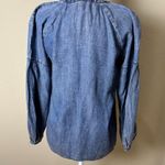 Liverpool Lyocell Denim Chambray V Neck Balloon Sleeve Blouse Top Shirt- size XS Photo 4