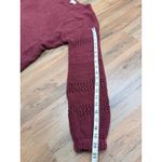 Knox Rose  Women's M Oversized Knit Sweater Boho Crochet Sleeve Burgundy Photo 5